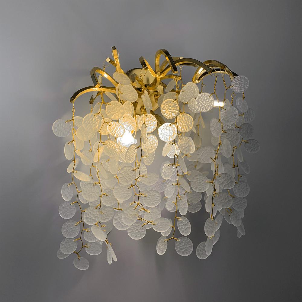 Бра с белыми пластинами Золотой (YG 28 GD-WT)