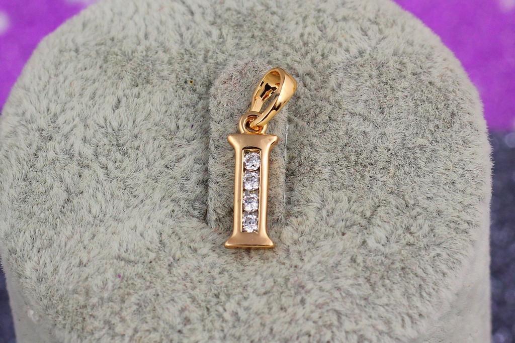 Кулон Xuping Jewelry Буква I 1,5 см Золотистый