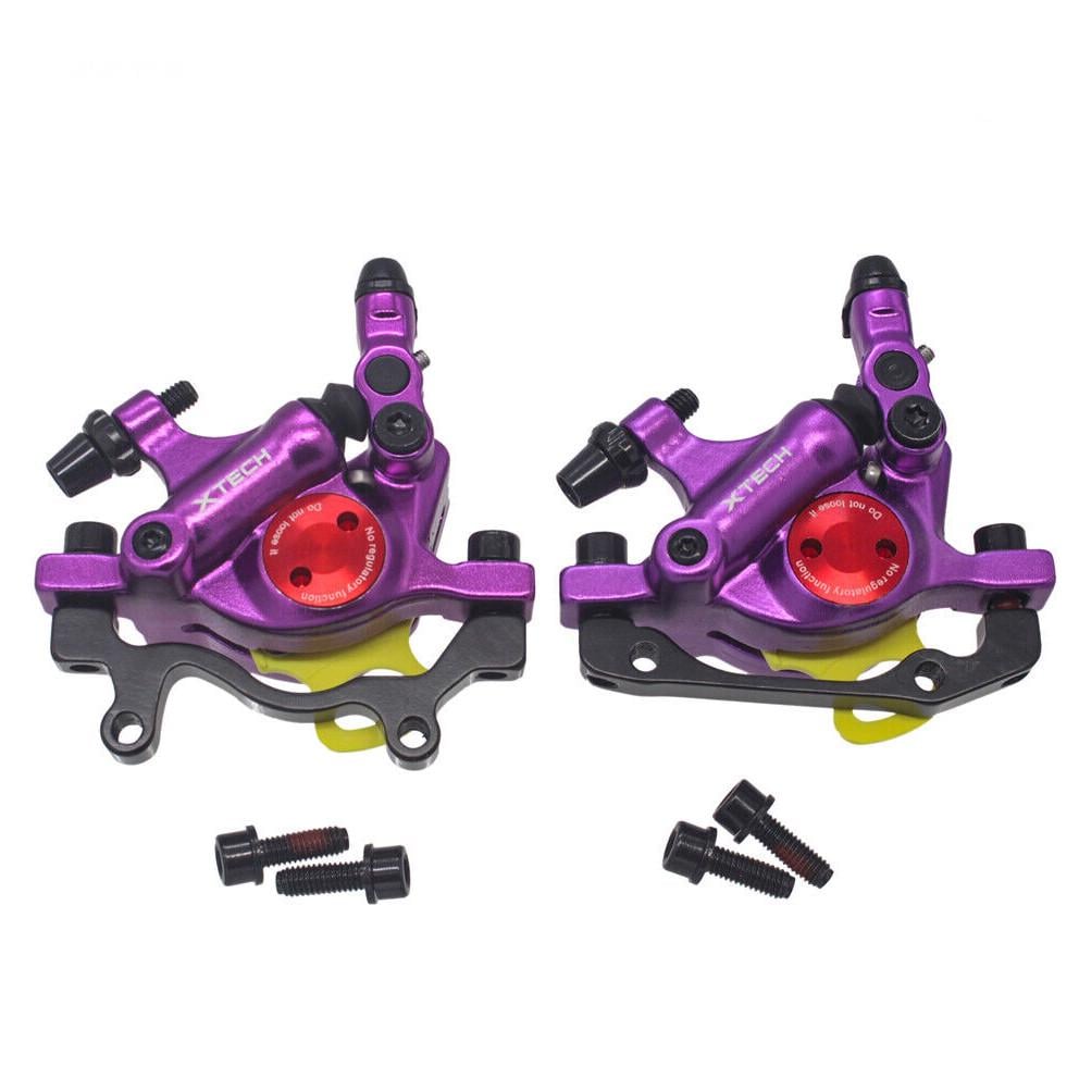 Гальма дискові гідравлічні з механічним приводом Zoom XTECH HB-100 передній/задній 160 мм Фіолетовий (2149470847)