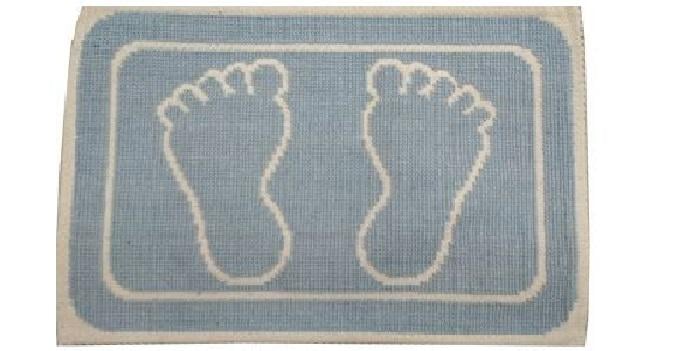 Килимок для ваної кімнати Besser KM-36620 протиковзкий з бавовни 50х80 см Блакитний (150-84-36620.3)