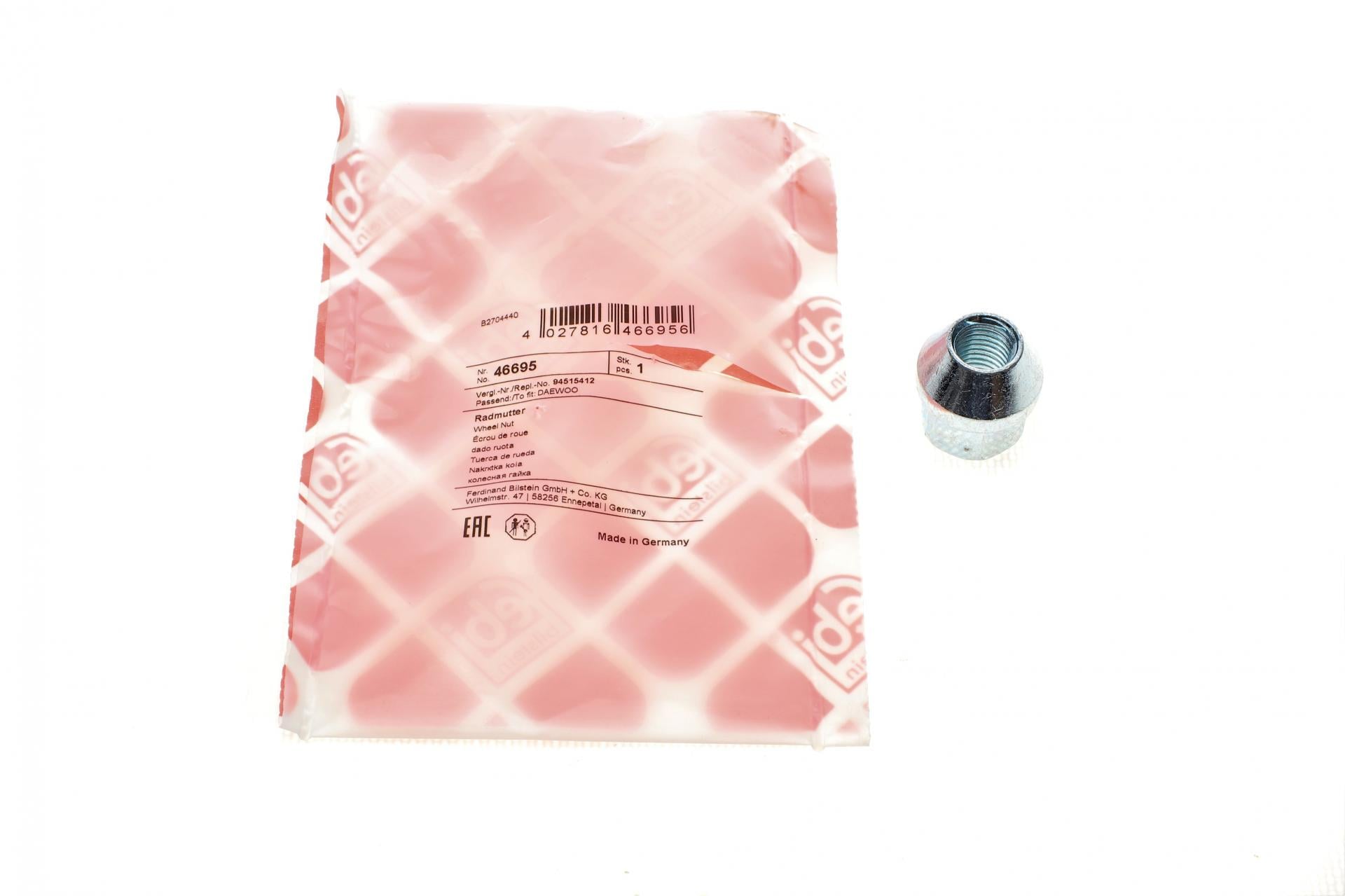 Гайка колесная FEBI BILSTEIN Chevrolet Aveo/Daewoo Lacetti/Nubira M12x1,5 мм (46695)