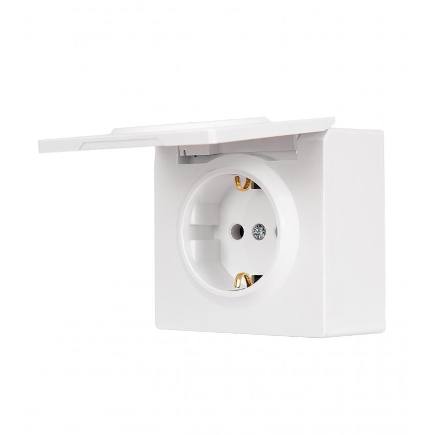 Розетка Lezard Leto одинарна з заземленням та кришкою Білий (752-0200-123)
