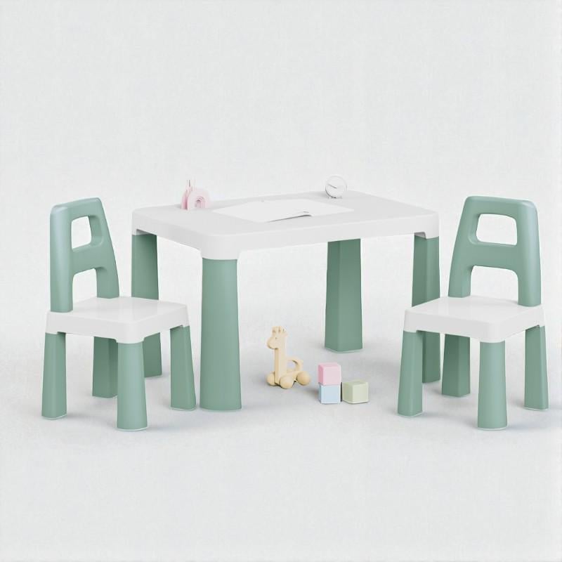 Детский стол со стульями детский ТехноК Белый/Зеленый (1233852)