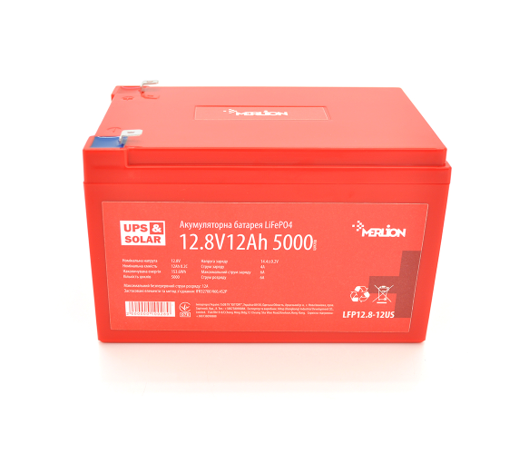 Аккумулятор литий-железо-фосфатный Merlion LiFePO4 12,8V 12AH 4S2P/BMS-15A 151x98x95 2,5 кг for UPS до 5000 циклов