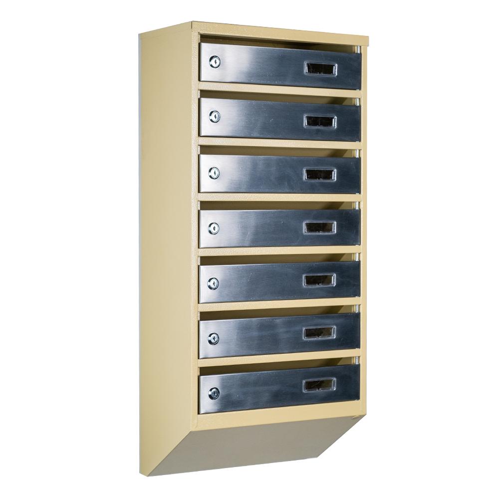 Ящик почтовый многосекционный ЯП07A Бежевый/Нержавеющая сталь (24061097)