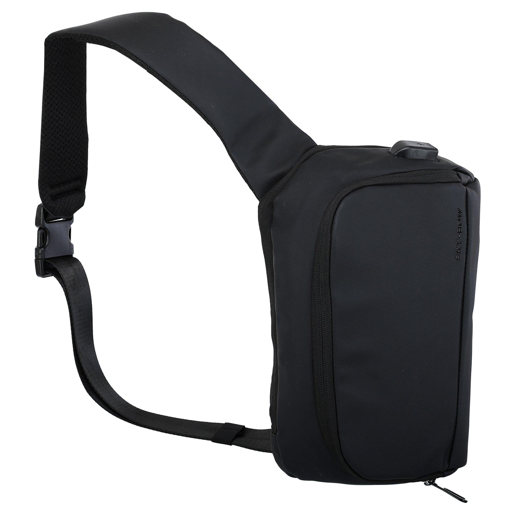 Сумка-слинг спортивная SKY-BOW 15200 нейлон 20x8x30 см Черный (15200_Черный)