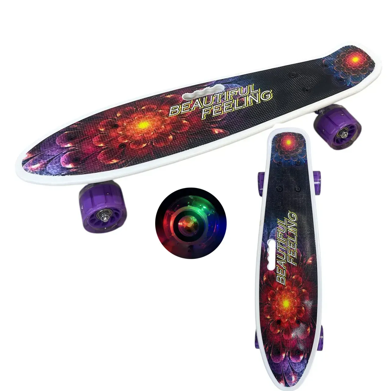 Пенниборд со светящимися колесами с ручкой для переноски до 70 кг (26844855) - фото 2