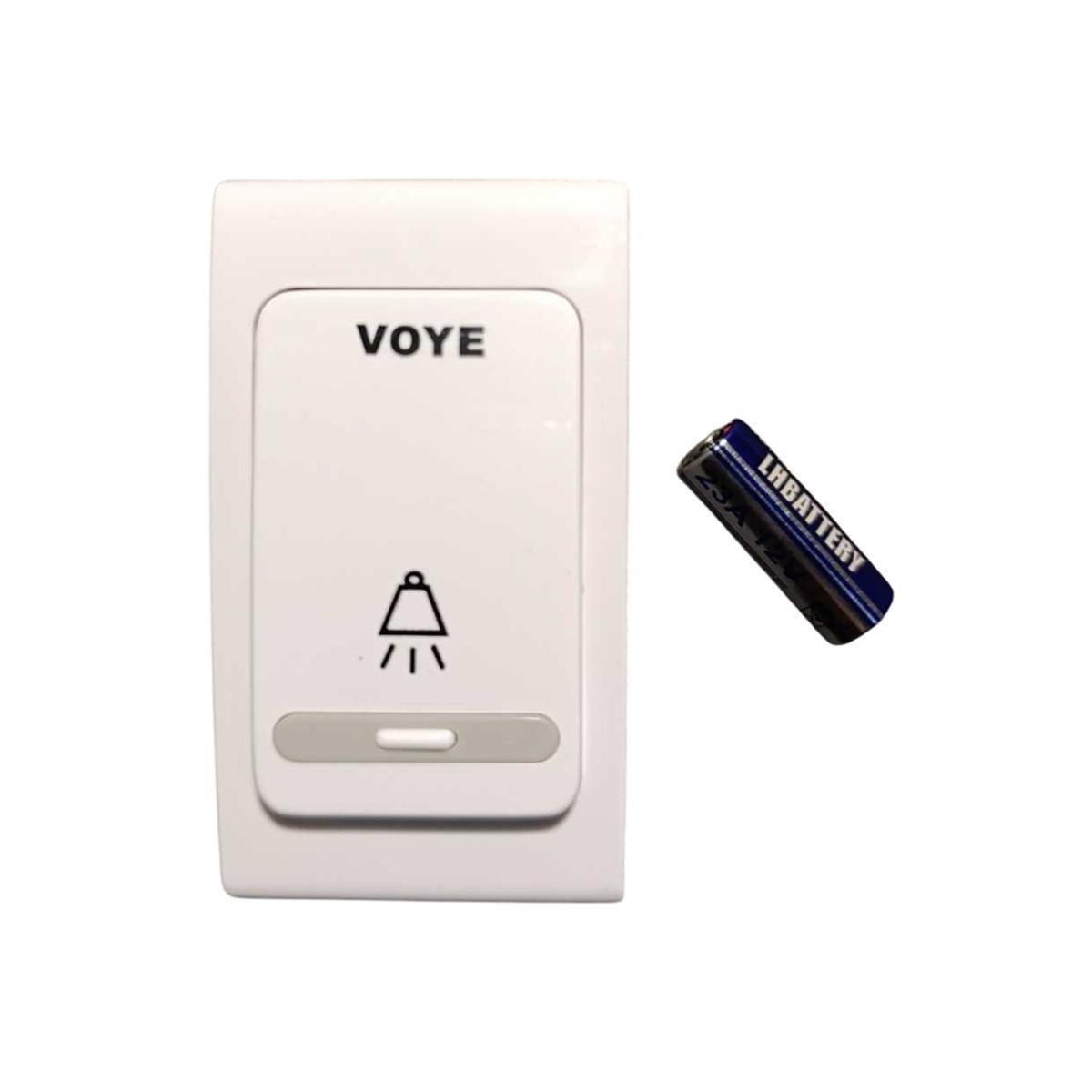 Дзвінок дверний бездротовий VOYE V009B WL-650 38 мелодій приймач у розетку 220V White/Blue (200287) - фото 3