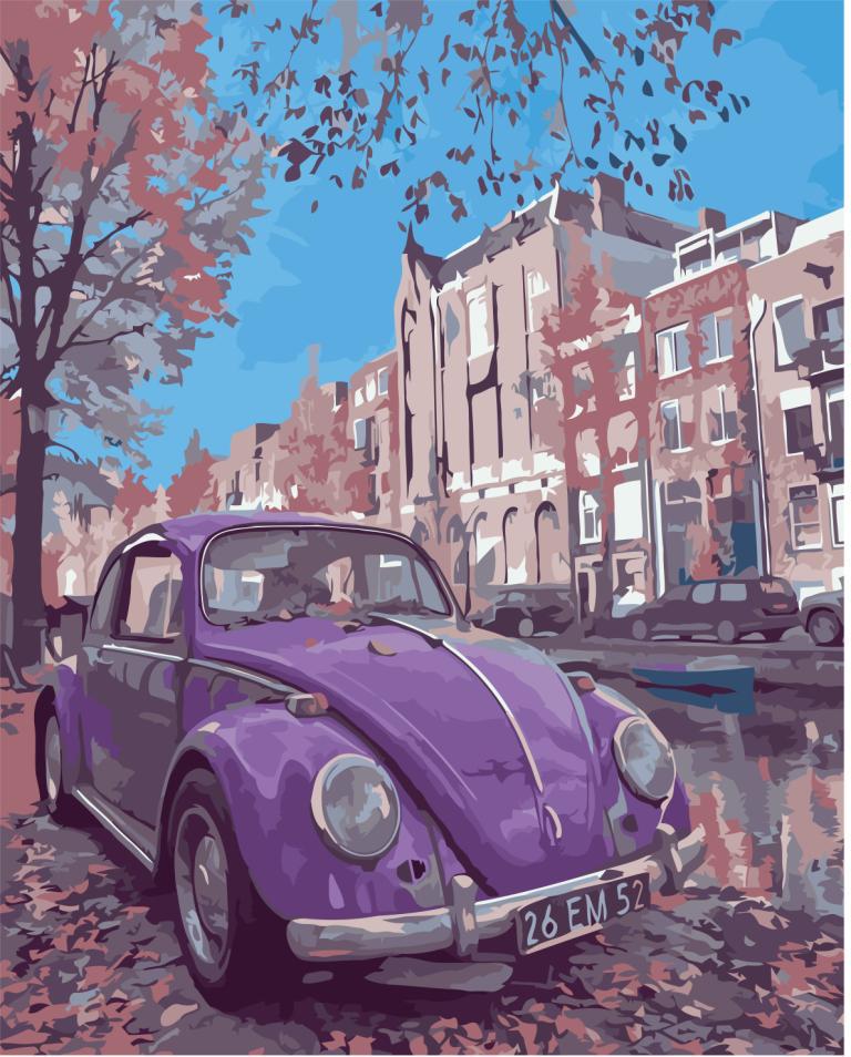 Картина по номерам Идейка "Фиолетовое авто" 40х50 см (KH2503)