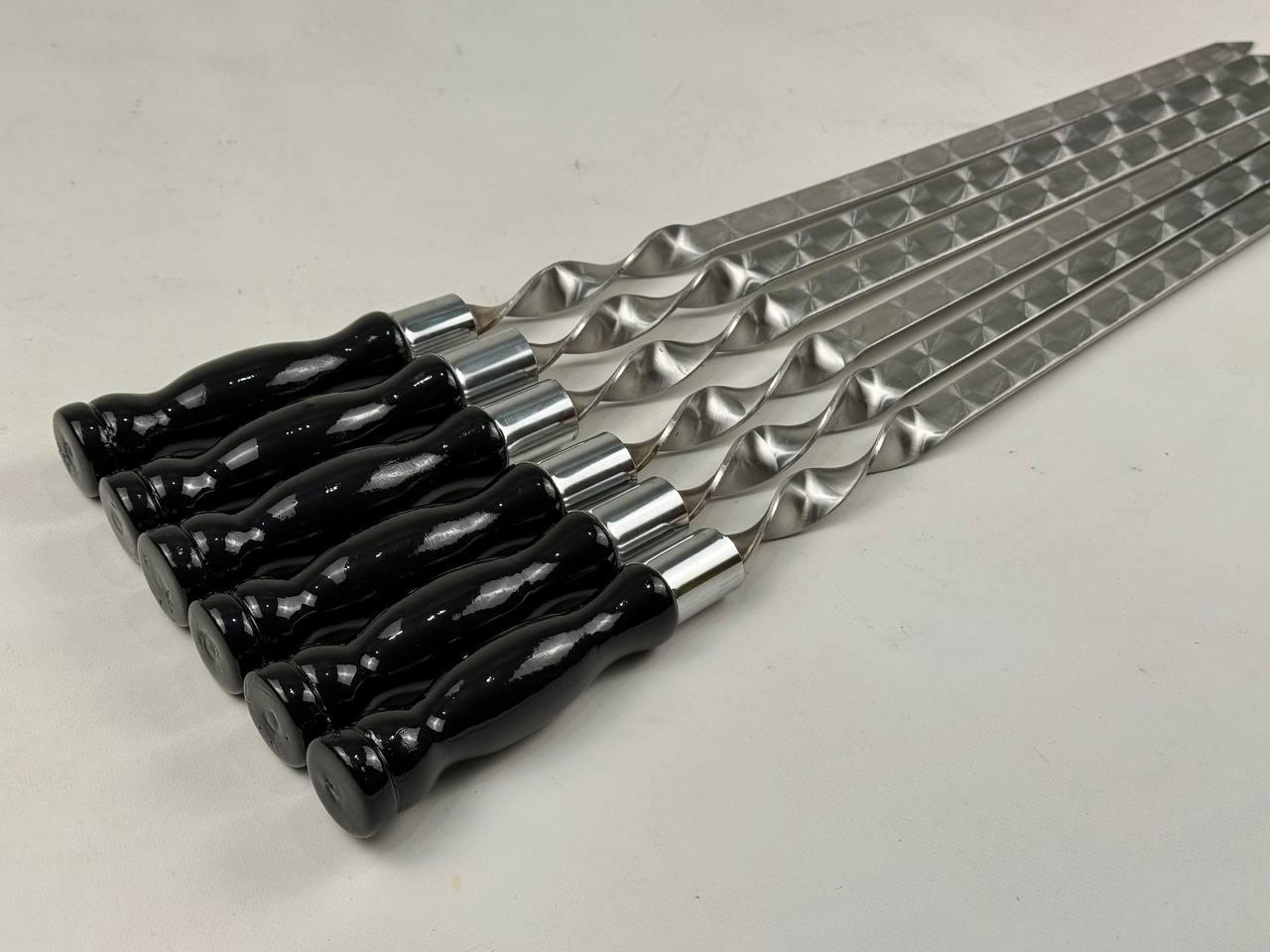 Набор шампуров для люля-кебаба из нержавеющей стали 6 шт. Черный (21-10-SH-3137) - фото 4 Набор шампуров для люля-кебаба из нержавеющей стали 6 шт. Черный (21-10-SH-3137) - фото 4