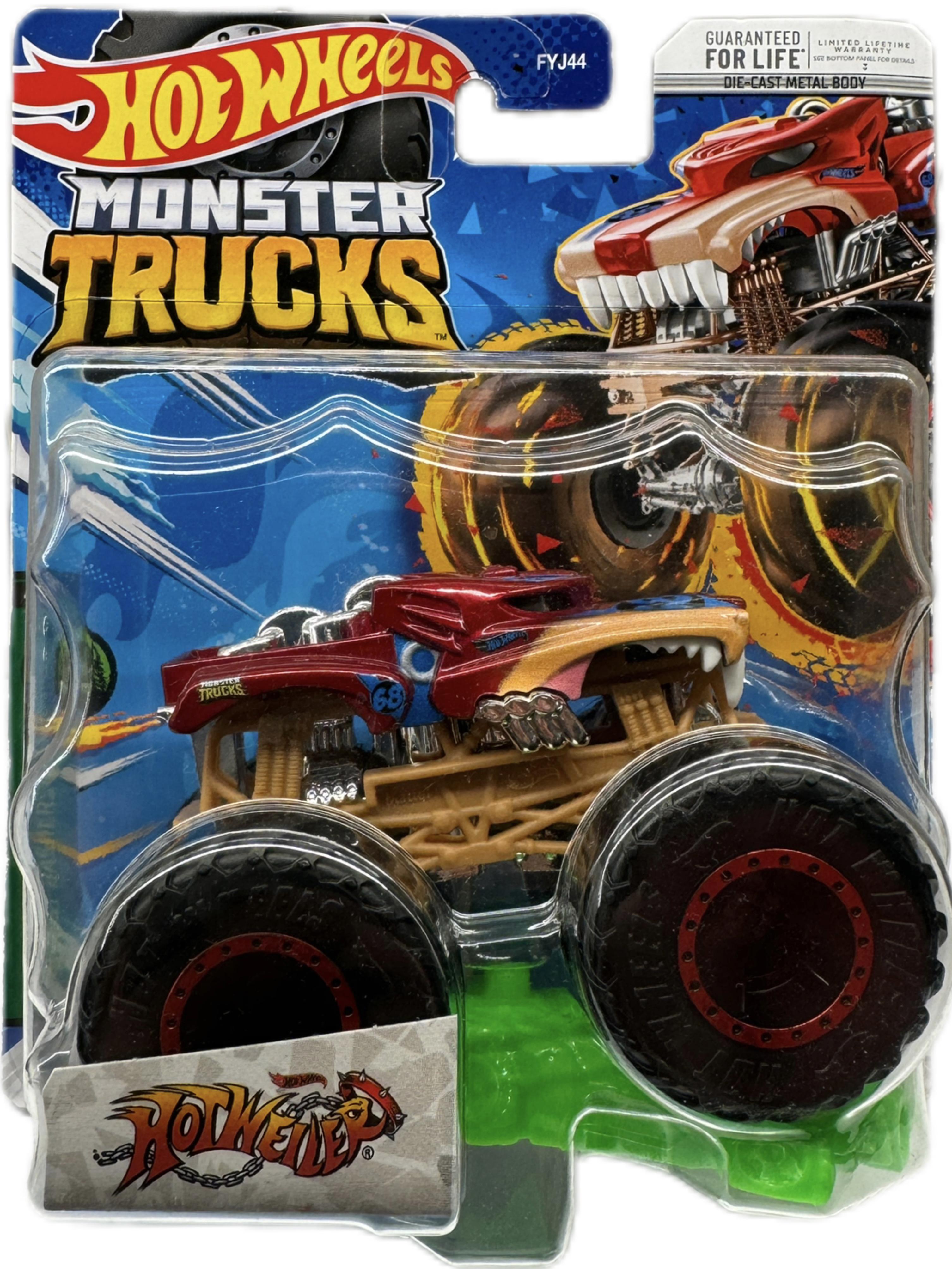 Игрушечная машинка-внедорожник Hot Wheels Monster truck Hot Weiler 4/7 Beast Bashers 2023 (17708619) - фото 1