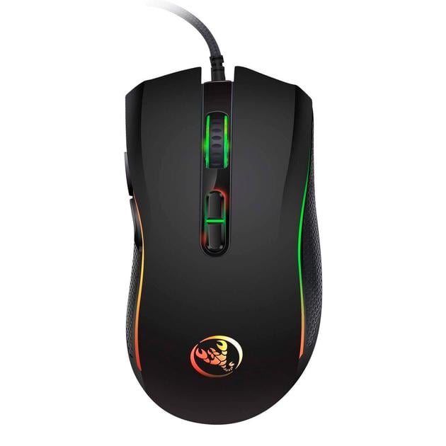 Мышь Hongsund 7D Gaming Mouse USB RGB подсветка Black