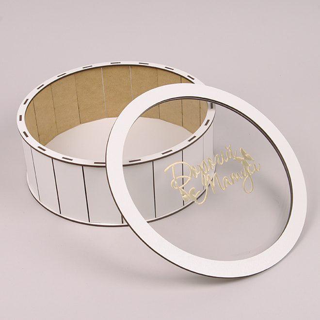 Коробка подарочная Flora "Дорогій матусі" круглая с прозрачной крышкой d 27,5 см Белый (33064) - фото 2 Коробка подарочная Flora "Дорогій матусі" круглая с прозрачной крышкой d 27,5 см Белый (33064) - фото 2