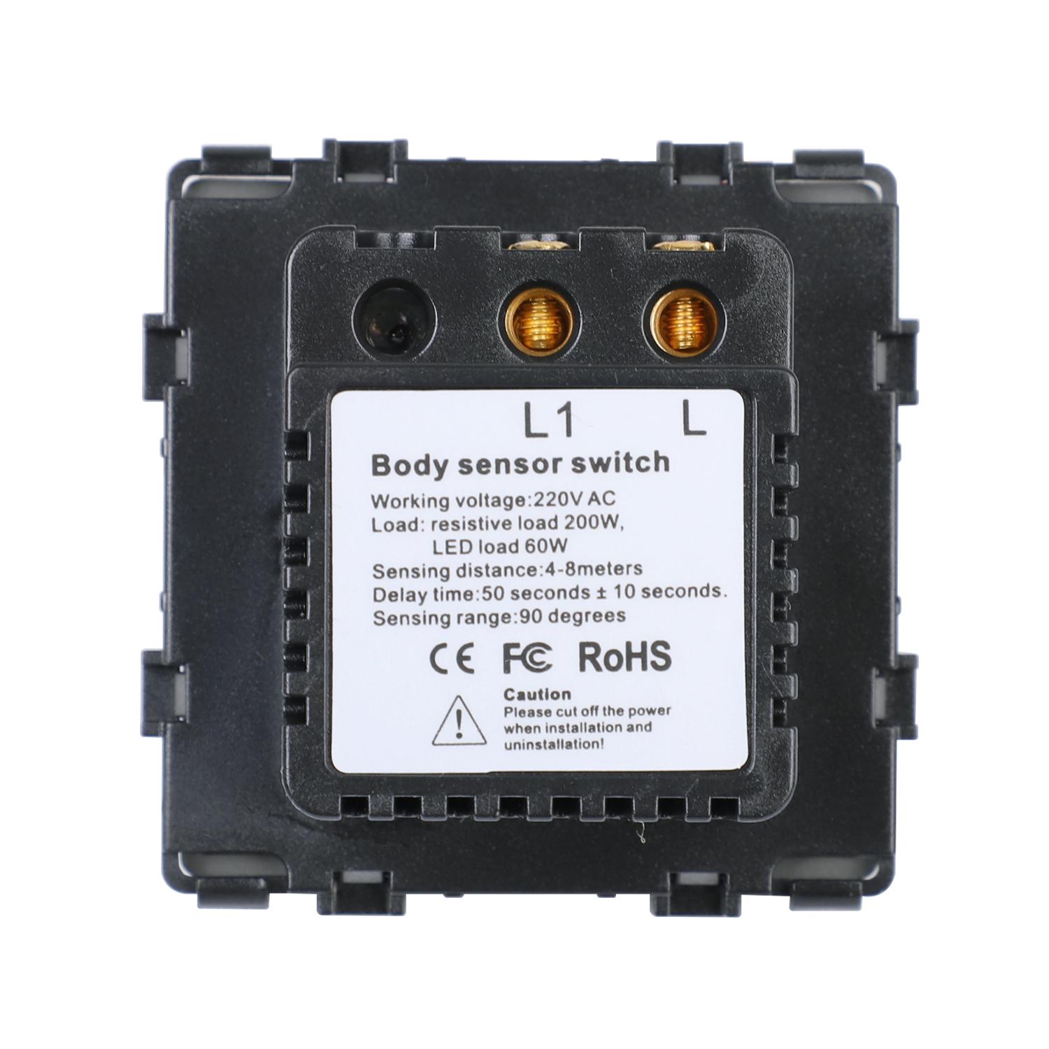 Датчик движения Bingoelec в подрозетник стекло Белый (M156) - фото 2 Датчик движения Bingoelec в подрозетник стекло Белый (M156) - фото 2