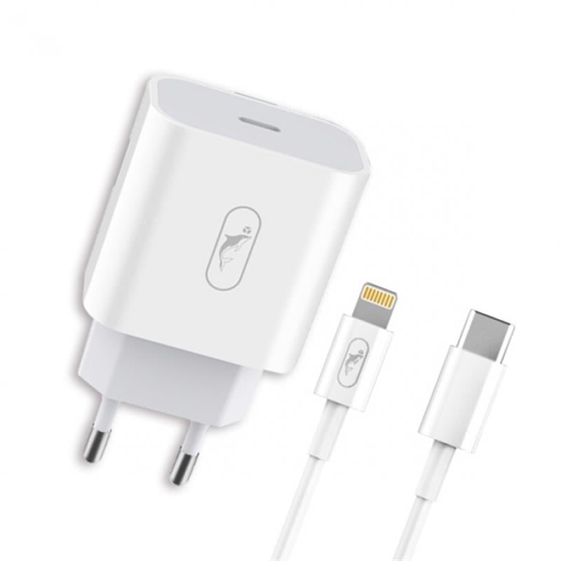 Зарядное устройство сетевое SkyDolphin SC18EL PD2.0 18W USB-C с кабелем Lightning White (MZP-000156) Зарядное устройство сетевое SkyDolphin SC18EL PD2.0 18W USB-C с кабелем Lightning White (MZP-000156)