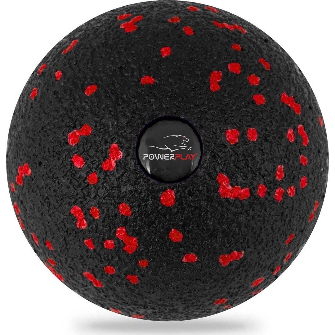 М'яч масажний PowerPlay PP-4350 Epp Massage Ball d8 Чорний/Червоний