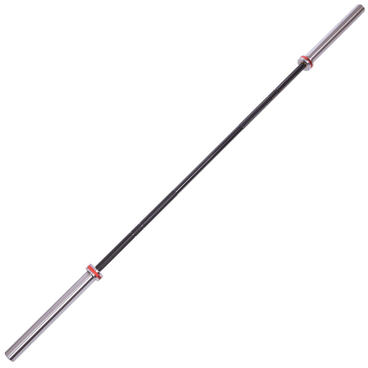 Гриф для штанги стальной хромированный олимпийский профессиональный прямой с подшипником 2,2 м ø50 мм (2532855081)