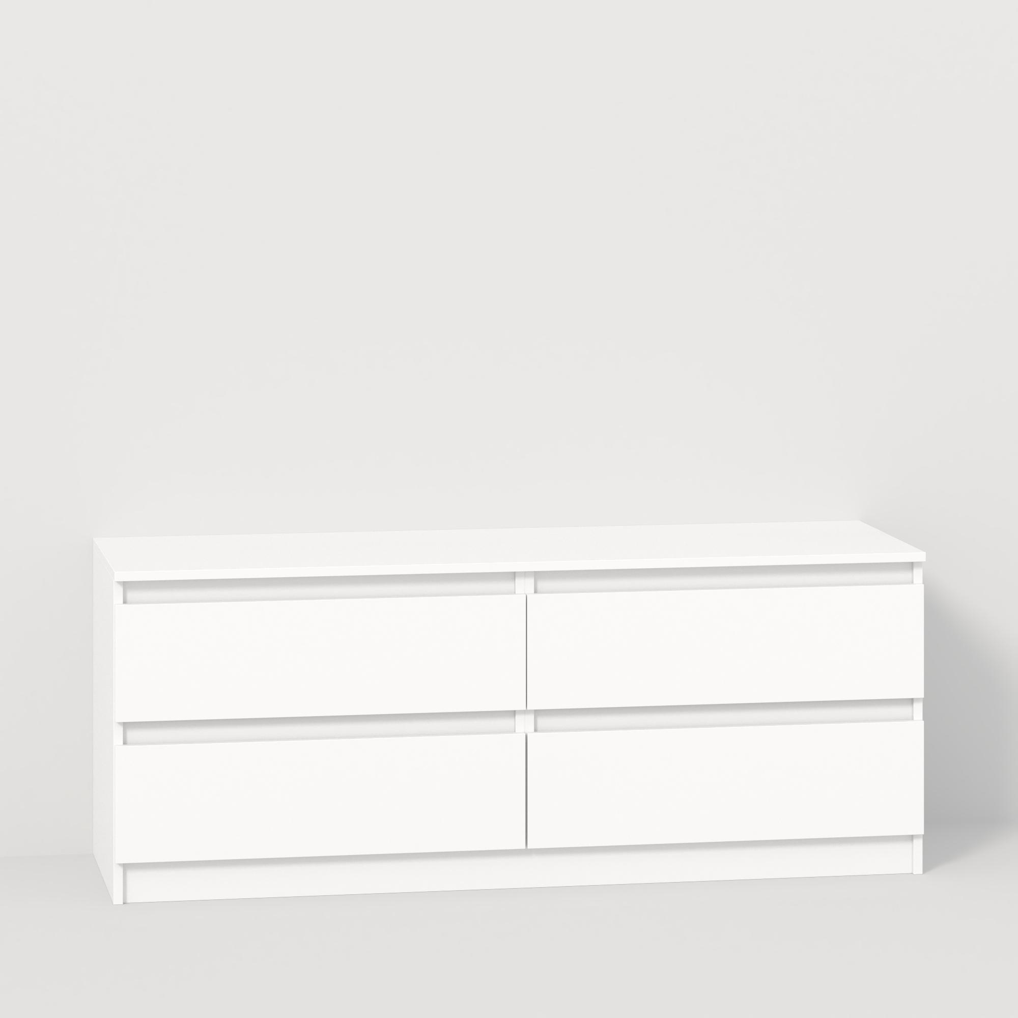 Тумба під телевізор на 4 шухляди без ручок Line TVF4 1400x450x560 мм Білий - фото 2