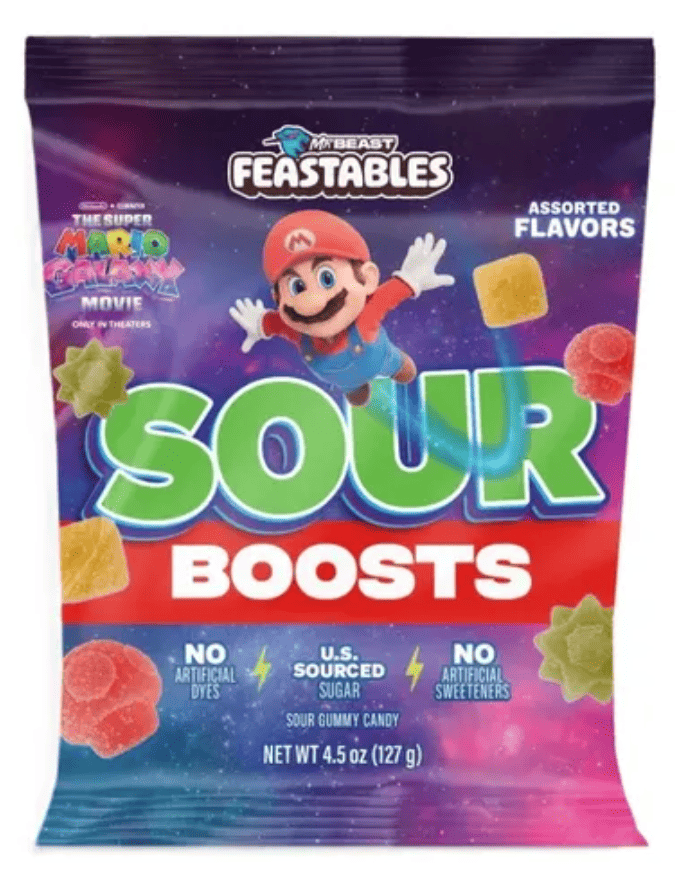 Конфеты желейные Feastables MrBeast Super Mario Galaxy Movie Sour Boosts 127 г (3052415022)