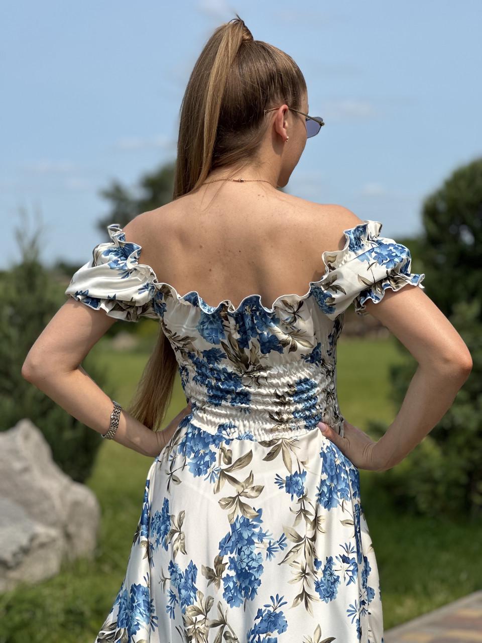 Платье женское миди Maybel из шелка Армани Цветочный принт (2635558335) - фото 8