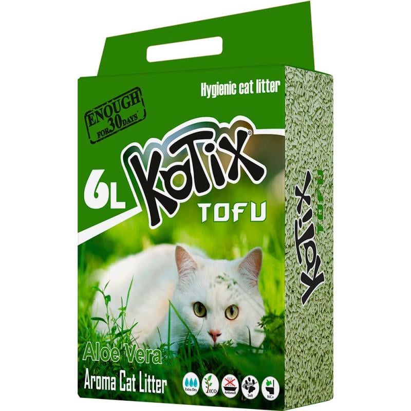 Наполнитель для кошачьего туалета Kotix TOFU Aloe Vera с ароматом алоэ вера 6 л (3080275927)
