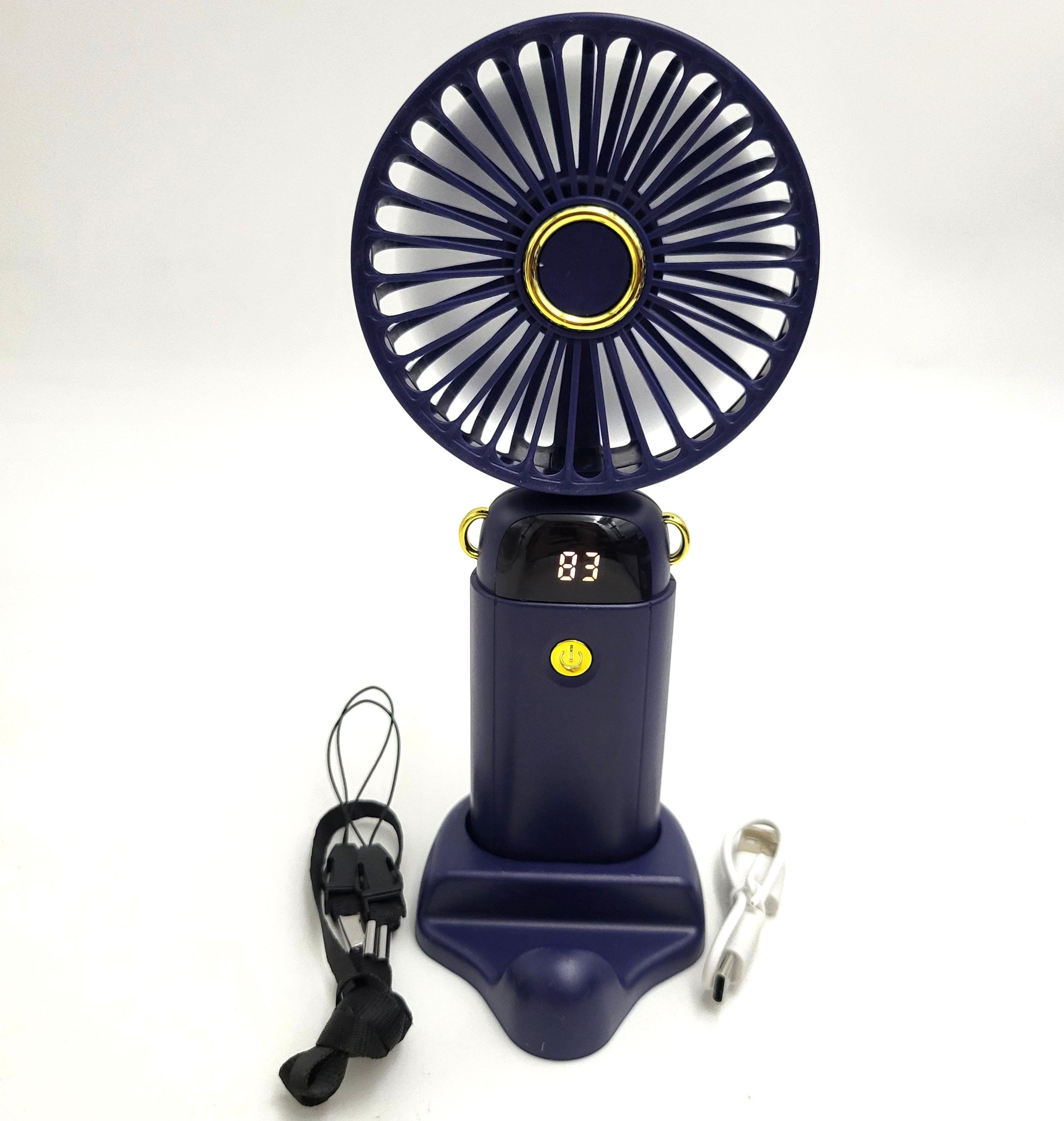 Вентилятор аккумуляторный Handy Mini Fan и со складной ручкой USB 10 см Черный