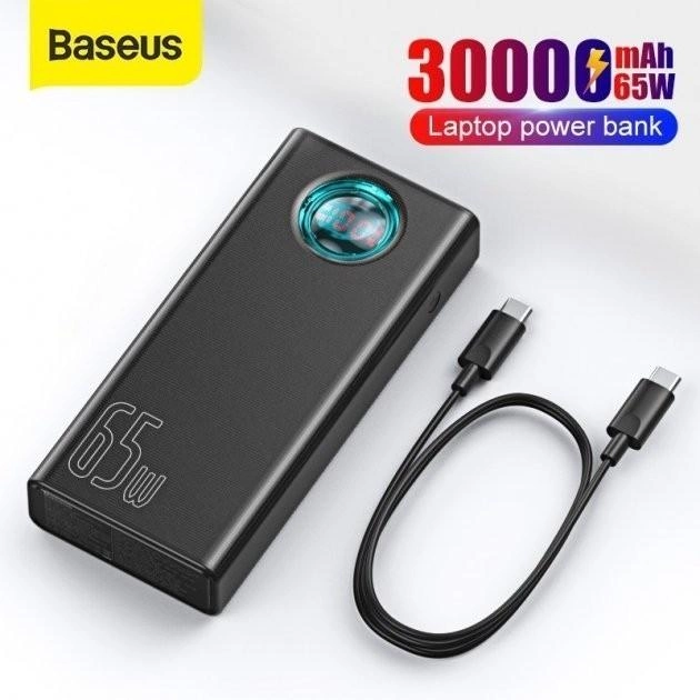 Повербанк 30000 mah 65W Baseus PowerBank із швидкою зарядкою Delivery/Quick Charge 3.0 Black (PPLG-A01) - фото 10