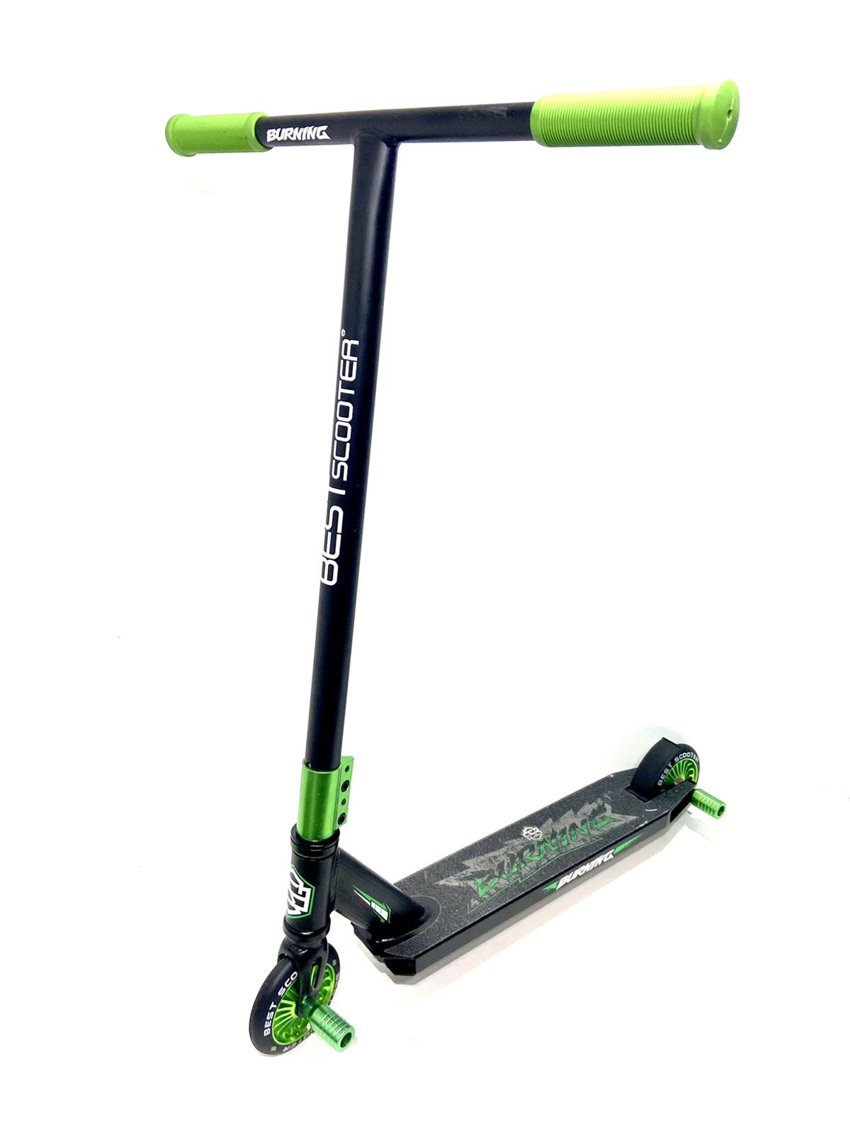 Самокат трюковой Best Scooter 42804 HIC система пеги колеса 110 мм Черно/Зеленый (45890702)
