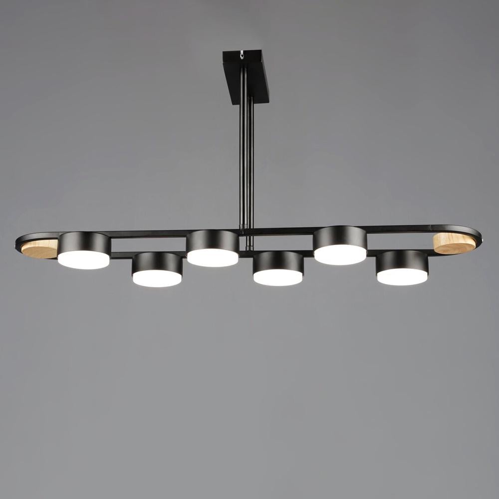 Люстра потолочная Light House SRS-20372/6 BK+WOOD под лампы GX53 Черный