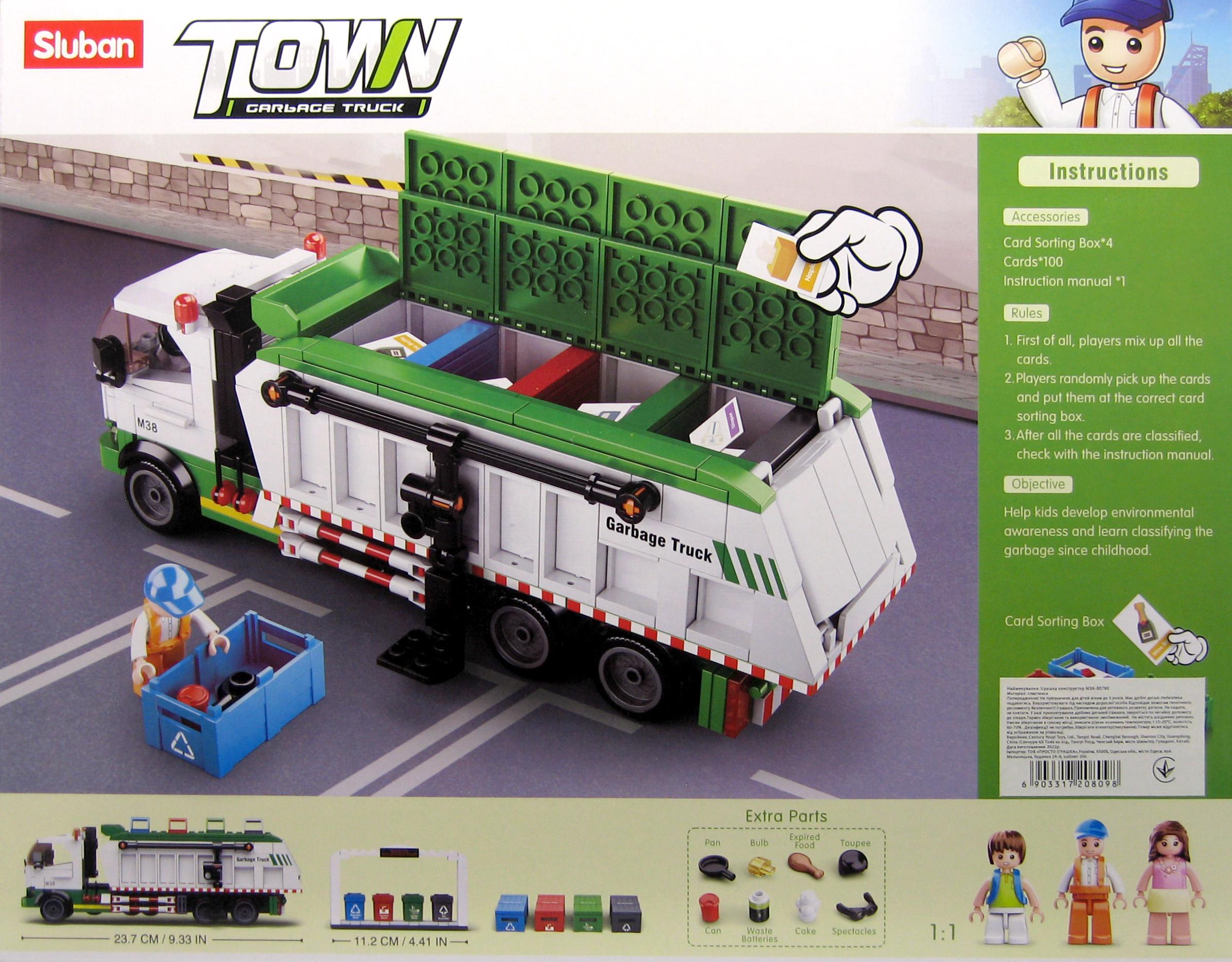 Конструктор Sluban M38-B0780 Мусоровоз 432 детали 3 фигурки