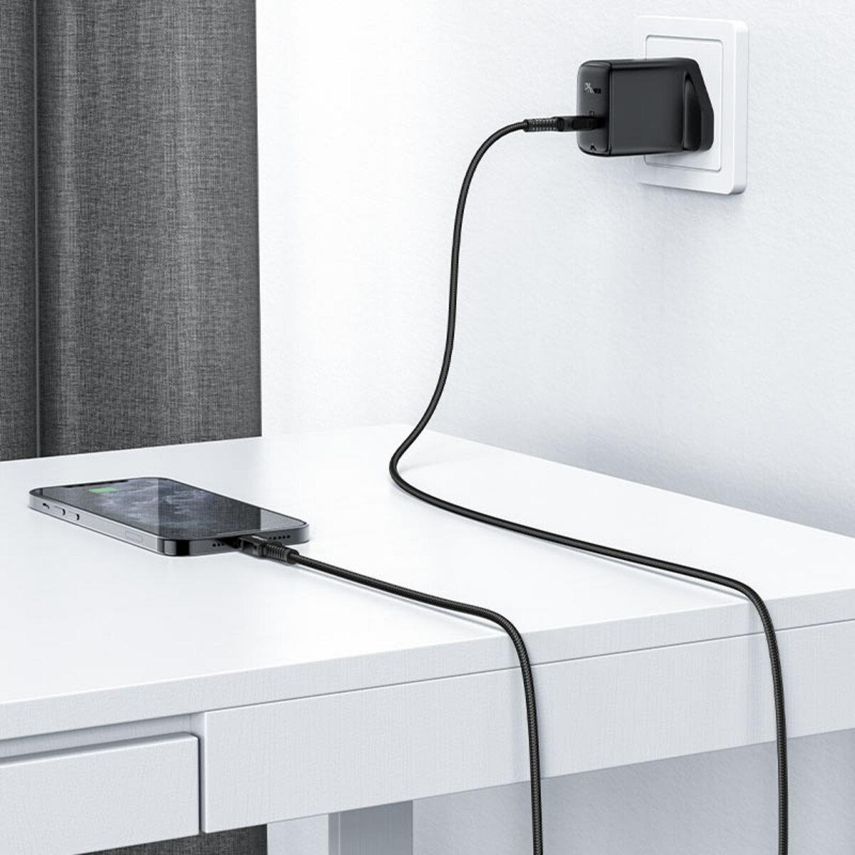 Кабель Acefast C4-01 USB-C-Lightning PD 30 Вт нейлоновый 1,8 м Черный (612460) - фото 7