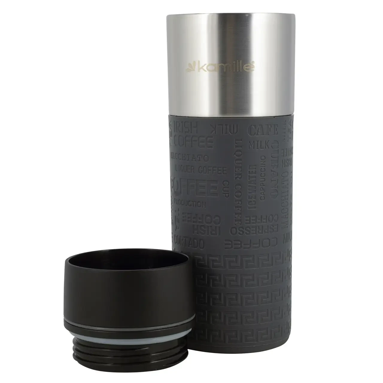 Термокухоль Kamille з нержавіючої сталі зі вставкою 420 мл Сірий (KM-2098) - фото 5 Термокухоль Kamille з нержавіючої сталі зі вставкою 420 мл Сірий (KM-2098) - фото 5