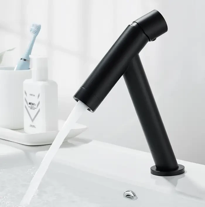 Смеситель для умывальника WanFan для ванны из латуни однорычажный Черный Смеситель для умывальника WanFan для ванны из латуни однорычажный Черный