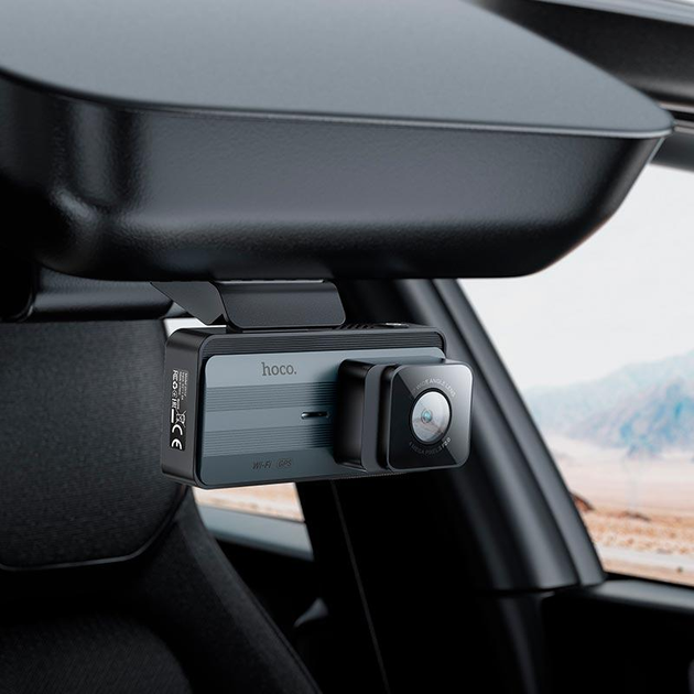 Відеореєстратор з WI-FI та GPS Hoco DV12 2K з камерою заднього виду Сірий - фото 6