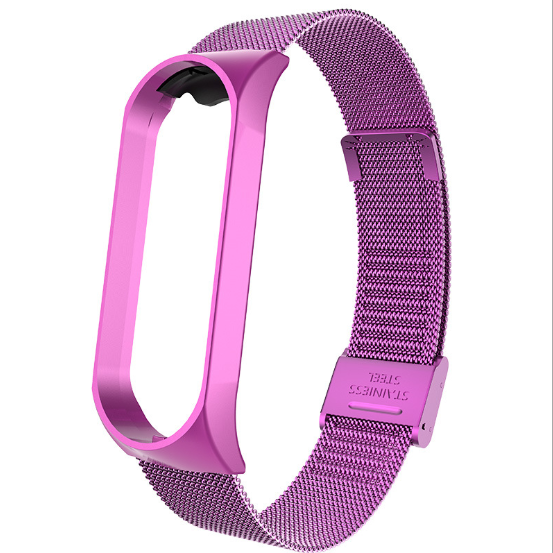 Ремешок для смарт-часов Xiaomi Mi Band 4/3 Milanese Buckle миланская петля на застежке металлический Фиолетовый (2241P)