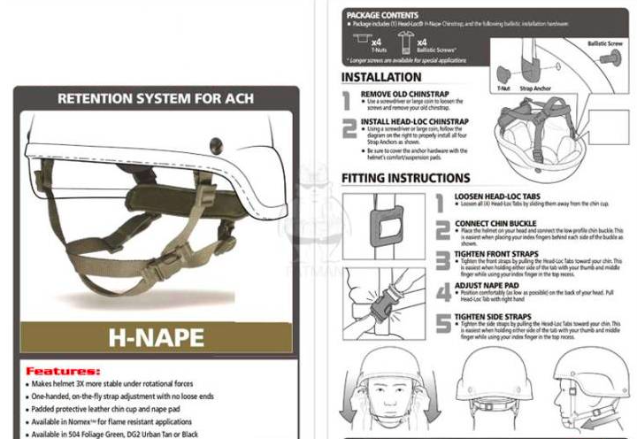 Підвісна система для шолома FMA Helmet Retention System H-Nape Чорний (71053) - фото 3