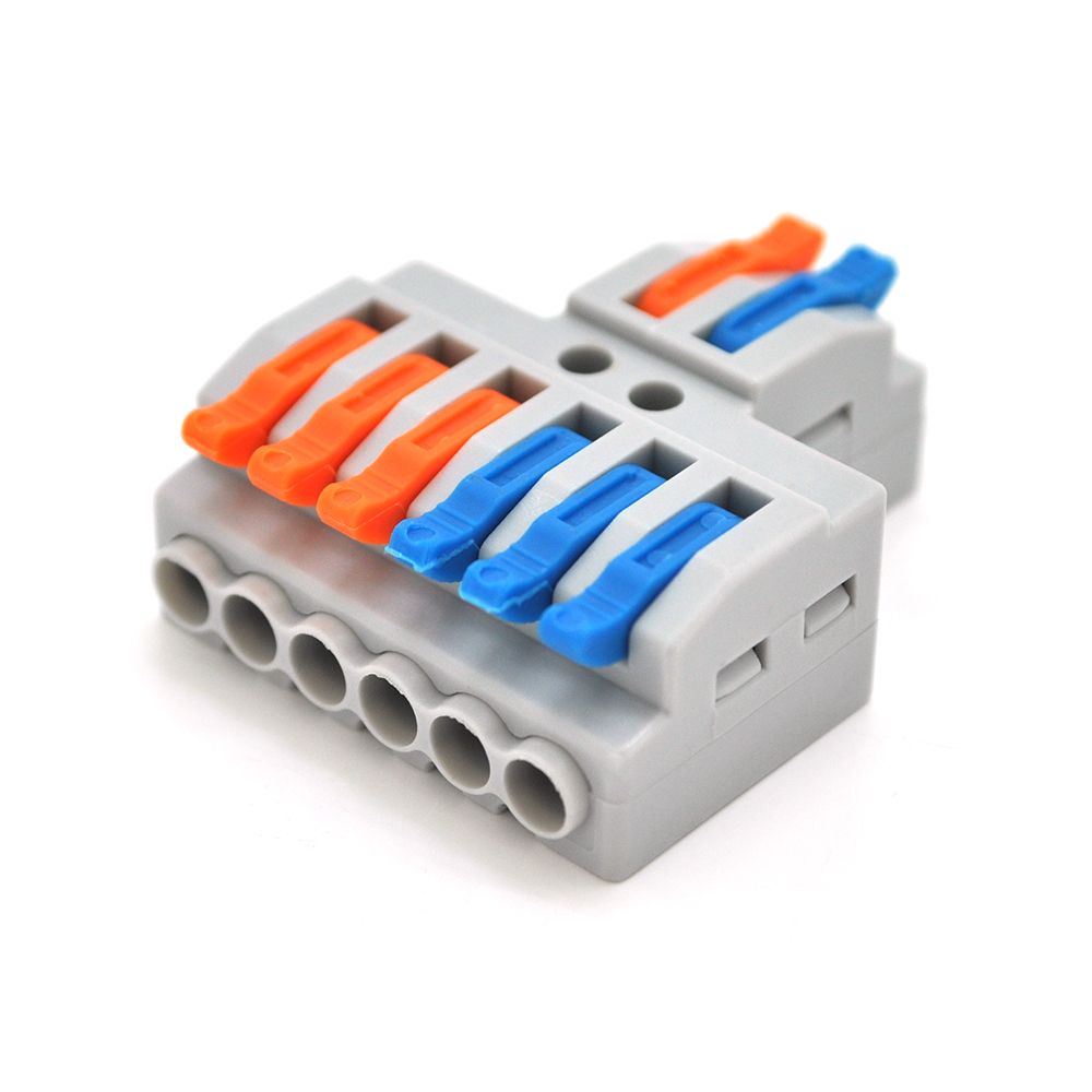 Клеммная колодка с нажимными зажимами VOLTRONIC универсальная 2х6 провода 400В/32А Серый (YUT_V2642)