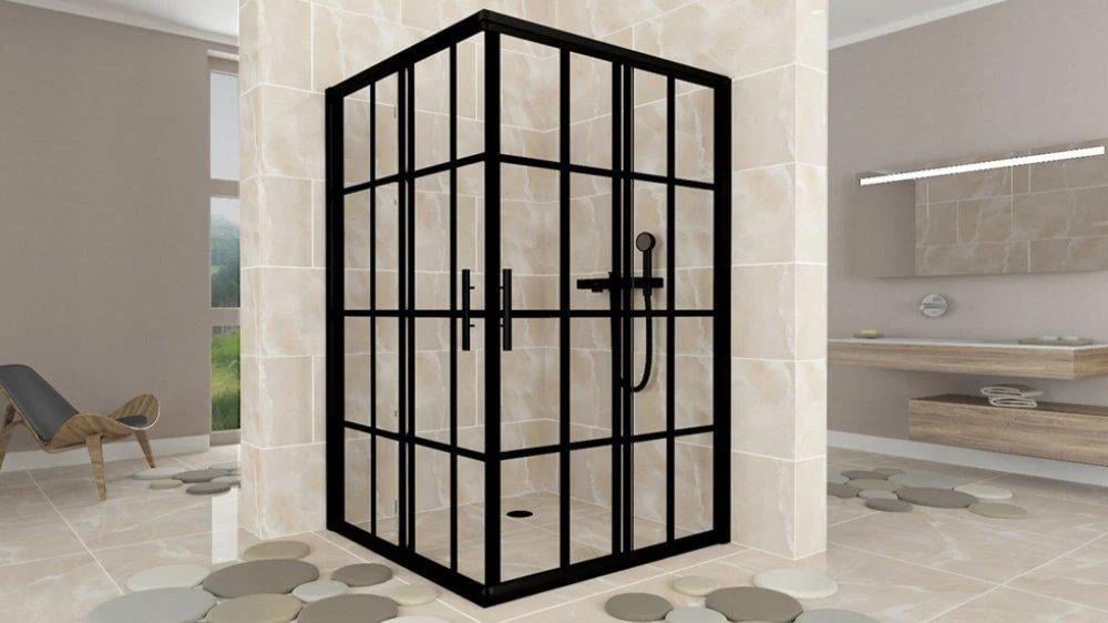 Душевая кабина Aquanil Unimar в клетку 100х90х190 см Black Line (Unimar100x90BlackLine)
