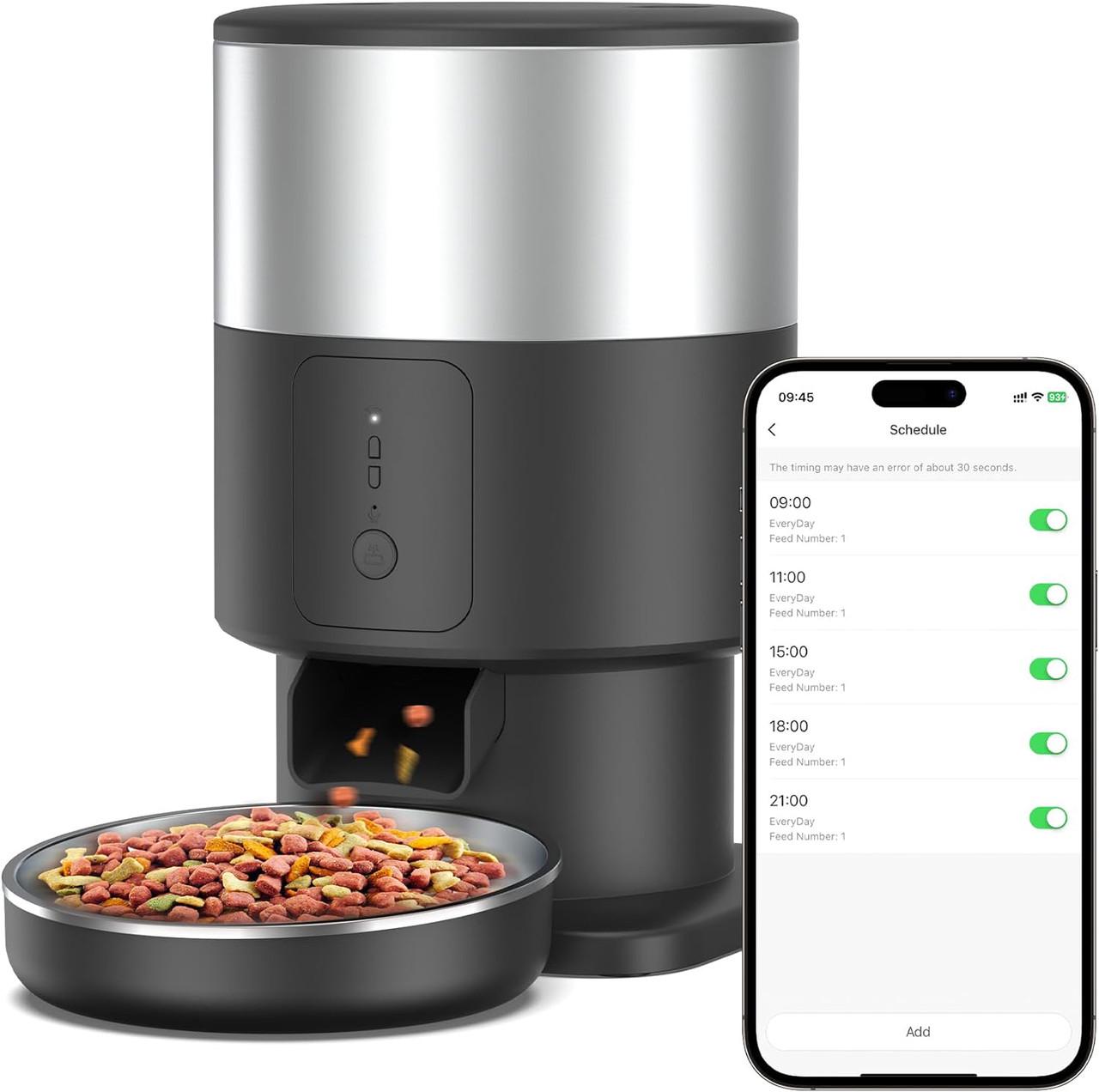 Годівниця для котів та собак автоматична Petrust PF07 2 л Wi-Fi смарт для тварин Чорний (2377781994) - фото 8