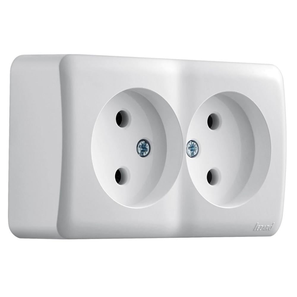 Розетка Viola 751-0200-128B 2-я без/с закрытый корпус Белый (00000039453)