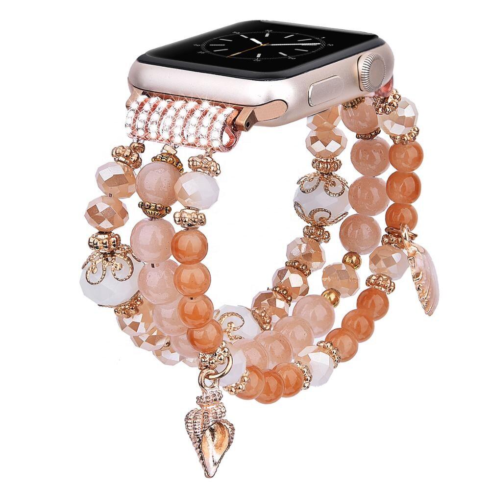Женский ремешок для Apple Watch Ракушка из бусин 38-40 мм Золотой