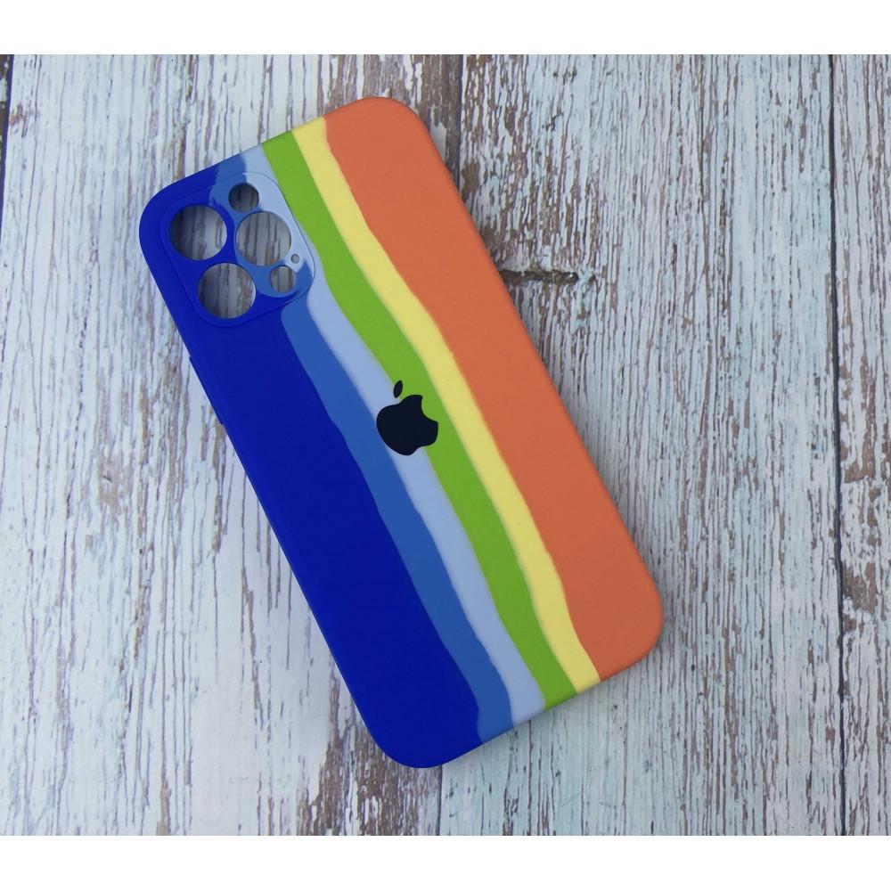 Радужный Чехол Накладка С Закрытой Камерой Rainbow Silicone Case для iPhone 11 Цвет №7
