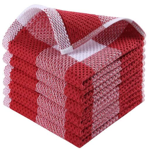 Набор кухонных полотенец Premium Soft 6в1 100% хлопок 34х34 см Красно-белый (NRK0004) Набор кухонных полотенец Premium Soft 6в1 100% хлопок 34х34 см Красно-белый (NRK0004)