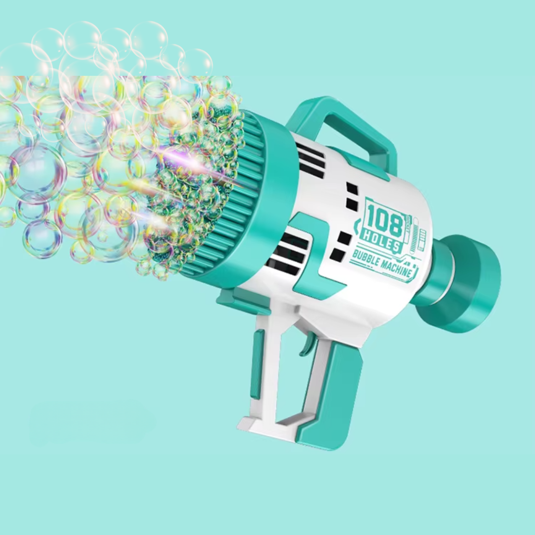 Генератор мыльных пузырей для детей на батарейках с LED-подсветкой Зеленый