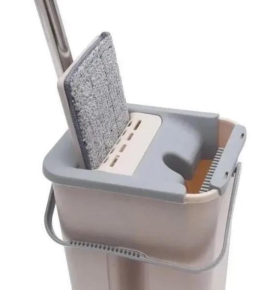 Швабра с автоотжимом и ведром Scratch Cleaning Mop Серый (2104618474) - фото 4