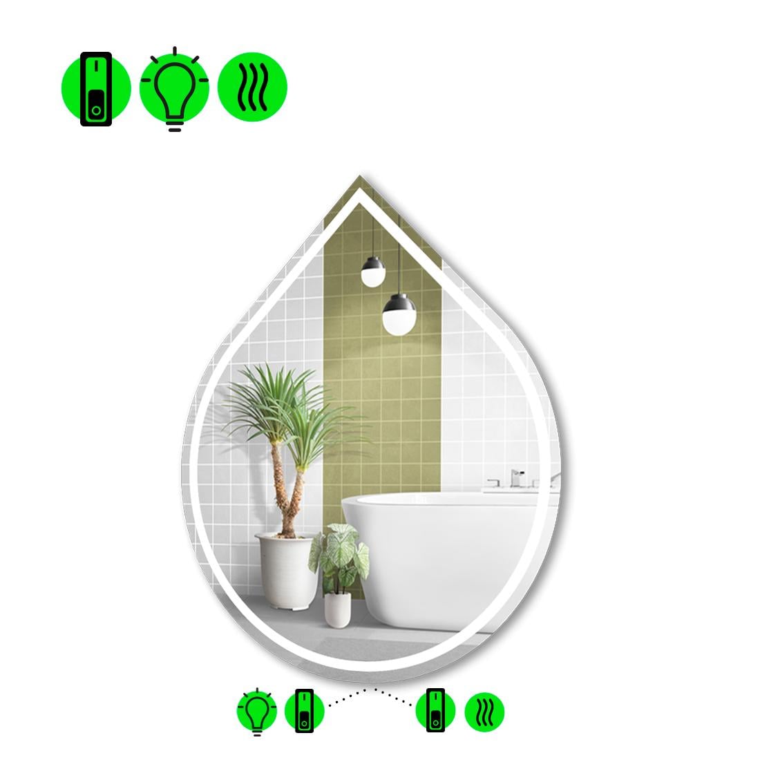 Зеркало с LED подсветкой Goccia 1 100x80 см (8738164) Зеркало с LED подсветкой Goccia 1 100x80 см (8738164)