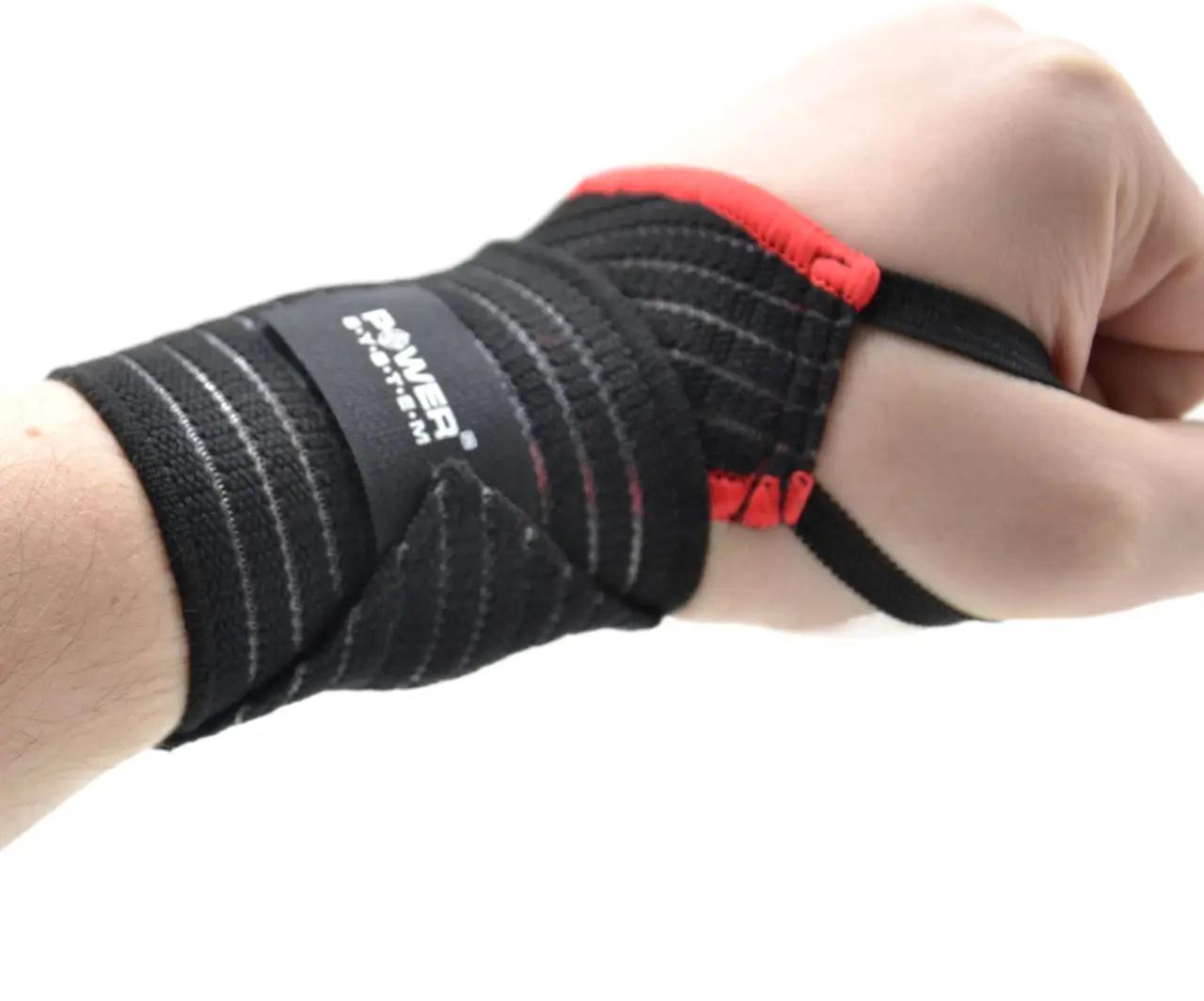 Бинты кистевые Power System PS-6000 Elastic Wrist Support Black/Red (62-68-PS-6000_Black) - фото 4