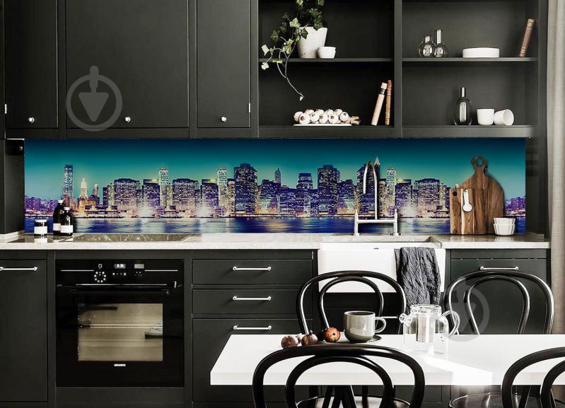 Наклейка виниловая кухонный фартук Zatarga "Синева Города" 600х2500 мм Наклейка виниловая кухонный фартук Zatarga "Синева Города" 600х2500 мм