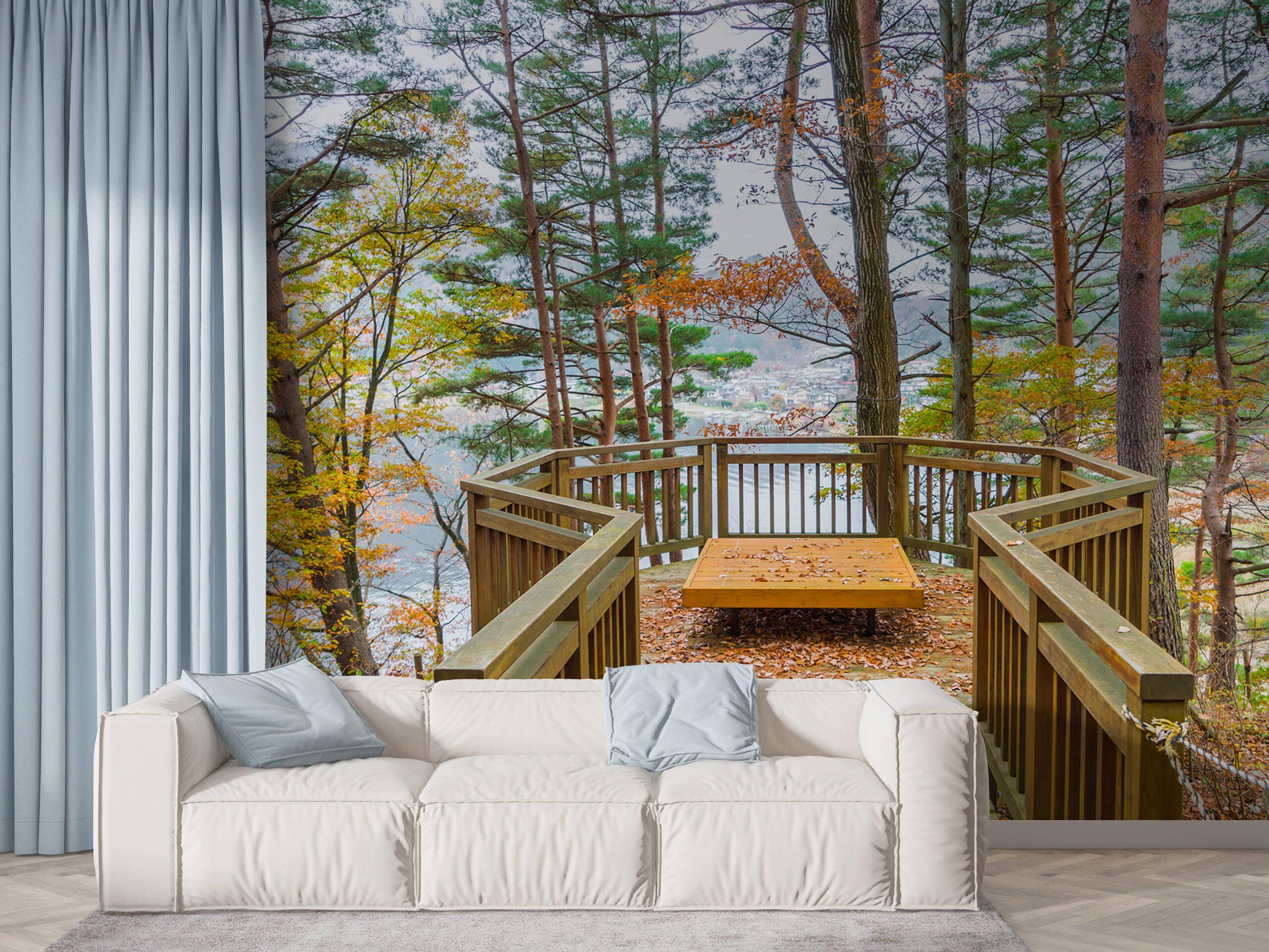 Фотообои флизелиновые Styleo Print-walls Осень на террасе 0675 300х200 см (Pw-0675)