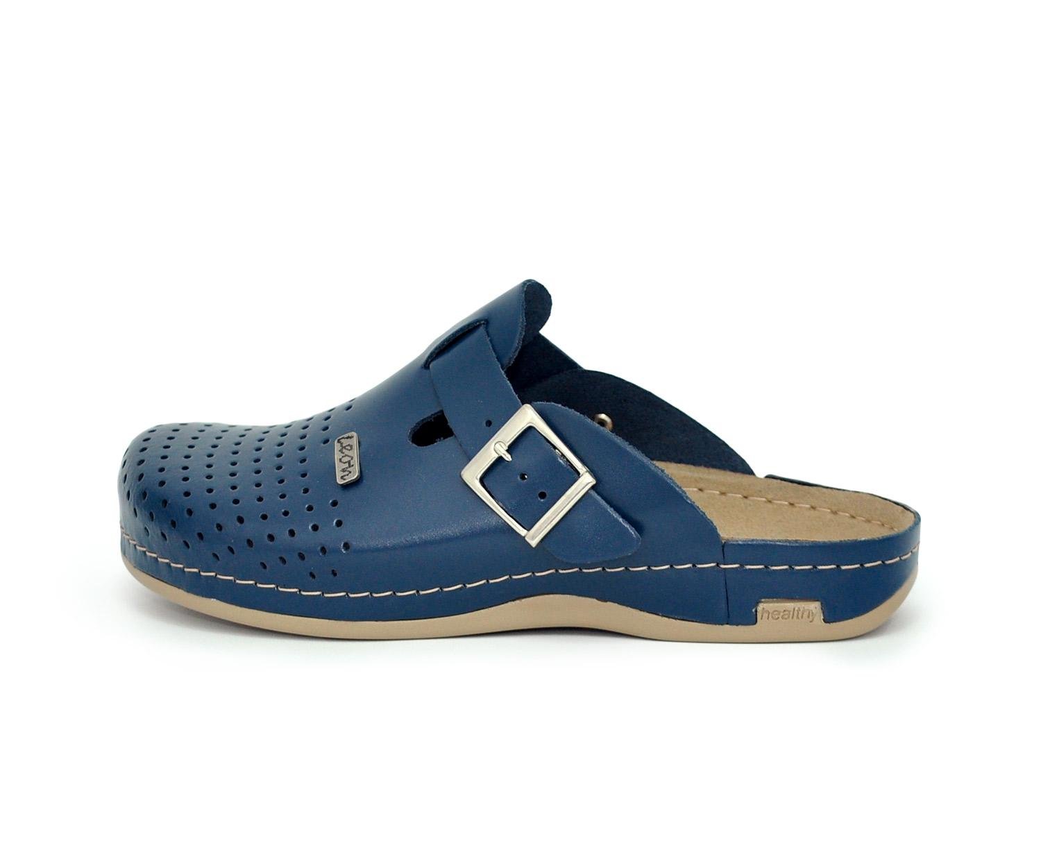 Мужские сабо кожаные Leon 700M р. 43 Синий